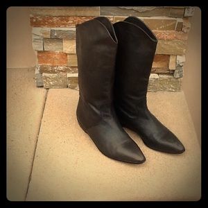 Vintage Mario Bruni black leather boots, 7.5AA